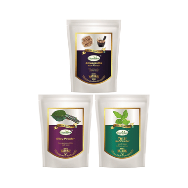 Bioneeva Herbs Combo Pack of Ashwagandha Root Powder, Giloy Powder & Tulsi Leaf Powder (100gm Each)