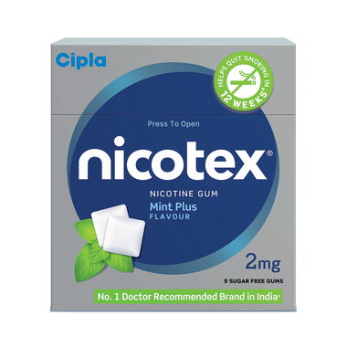 Nicotex 2mg Chewing Gums Mint Plus Pack Of 10