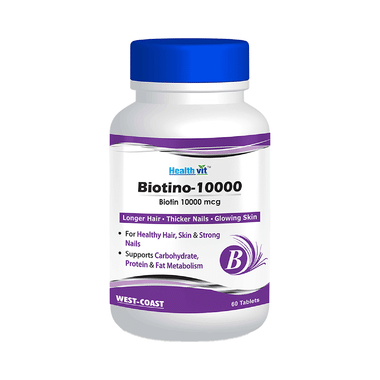 HealthVit Biotino 10000mcg | For Hair, Nails & Skin Health | Tablet