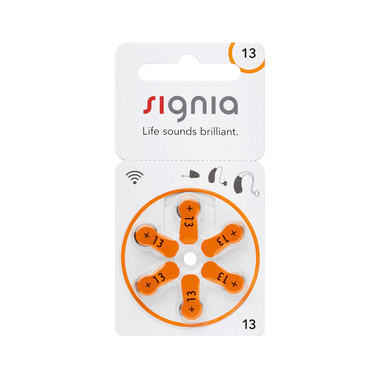 Signia Size 13 Hearing Aid Battery (6 Each)