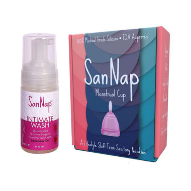 SanNap Combo Pack Of Intimate Foaming Wash 100ml And FDA Approved Menstrual Cup Medium