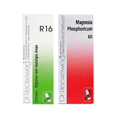 Dr. Reckeweg Migraine Care Combo Pack Of R16 Migraine And Neuralgia Drop 22ml & Magnesia Phosphoricum 20gm Biochemic Tablet 6X