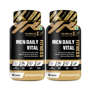MuscleXP Men Daily Vital Fitness Advanced Formulation with Vitamins, Minerals, Sports Blend, BCAA and Herbal Matrix Tablet (60 Each)