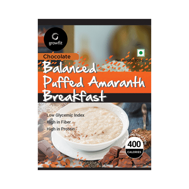 Growfit Balanced Puffed Amaranth Breakfast Cereal Chocolate