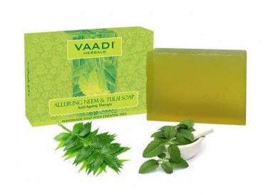 Vaadi Herbals Alluring Neem-Tulsi Soap With Vitamin E And Tea Tree Oil