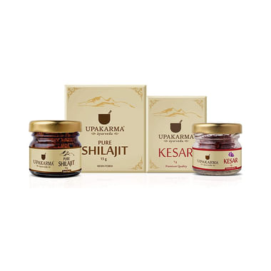 Upakarma Ayurveda Combo Pack Of Pure Shilajit 15gm & Kesar 1gm