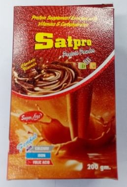 Satpro Protein With Calcium, Iron & Folic Acid | Sugar Free | Flavour Powder Chocolate