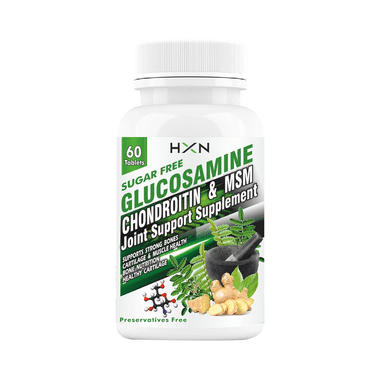 HXN Glucosamine Chondrotin & Msm Joint Support Supplement Tablet Sugar Free
