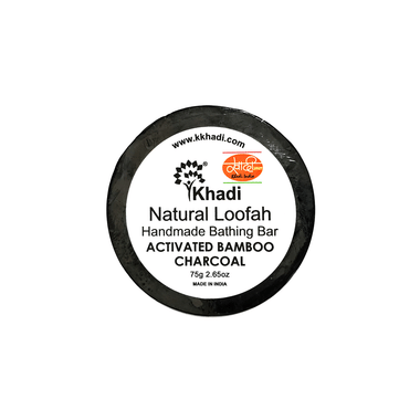 Khadi India Activated Bamboo Charcoal Natural Loofah Handmade Bathing Bar