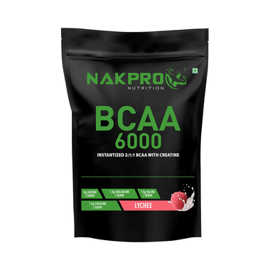 Nakpro Nutrition BCAA 6000 Instantized 2:1:1 BCAA With Creatine Powder Lychee