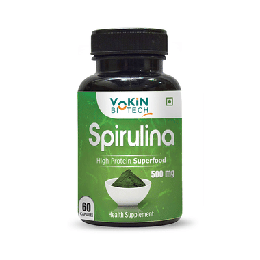 Vokin Biotech 100% Pure And Natural Spirulina 500mg Capsule