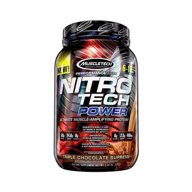 Muscletech Performance Series Nitro Tech Power Ultimate Muscle-Amplifying Protein Powder Triple Chocolate Supreme