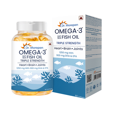 Dr. Morepen Omega 3 Triple Strength 1250mg Deep Sea Fish Oil With DHA & EPA 900mg Softgel