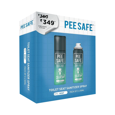 Pee Safe Toilet Seat Sanitizer Spray (50ml Each) Mint