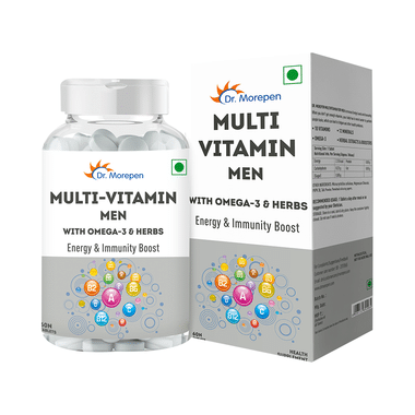 Dr. Morepen Multi Vitamin Men with Omega 3 & Herbs, Natural Energy & Immunity Booster Tablet