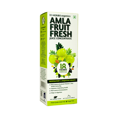 18 Herbs Organics Amla Fruit Fresh Juice Concentrate Sugar Free