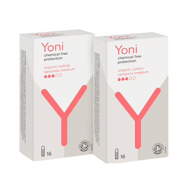 Yoni Organic Cotton Tampons Medium (16 Each)