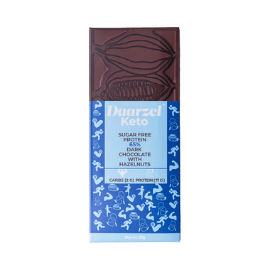 Daarzel Keto Sugar Free Protein 65% Dark Chocolate With Hazelnuts