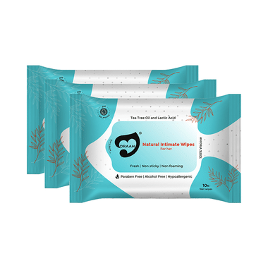 Oraah Natural Intimate Wipes For Her (10 Each)