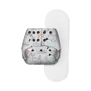 Basic Pocket Diaper With Dry Feel Pad Free Size Airplane