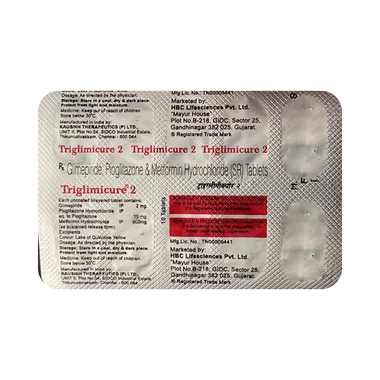 Triglimicure 2mg/500mg/15mg Tablet SR