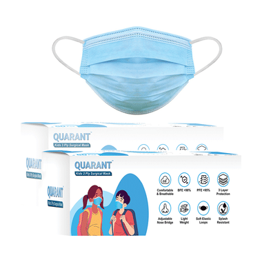 Quarant Kids 3 Ply Surgical Mask (50 Each) Blue