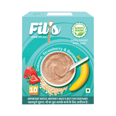 Fil's Baby Cereal With Milk (10 To 36 Months+) Oatmeal, Strawberry & Banana