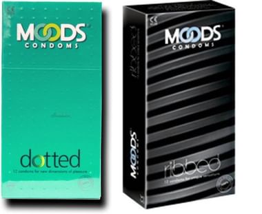 MOODS Combo Pack Of Ribbed And Dotted Condoms (12 Pieces Each)