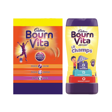 Cadbury Bournvita Combo Pack Refill 2kg & Lil Champs Drink Chocolate 200gm