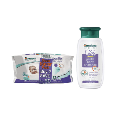 Baby Care Combo Of Himalaya Gentle Baby Shampoo 400ml And 2 Packs Of  Himalaya Gentle Baby Wipes 72 Each