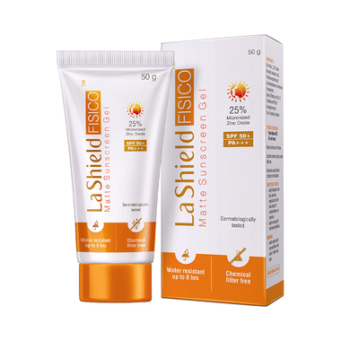 La Shield Fisico Matte SPF 50 PA+++ Sunscreen Gel | Water-Resistant & Paraben-Free