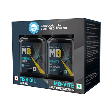 MuscleBlaze Combo Pack of Fish Oil 1000mg 60 Soft Gelatin Capsule & MB-Vite Multivitamin 60 Tablet