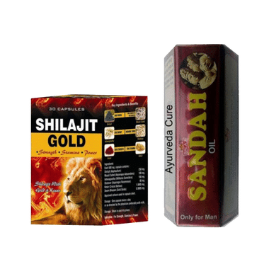 G & G Pharmacy Shilajit Gold 30 Capsule & Sandha Oil 15ml