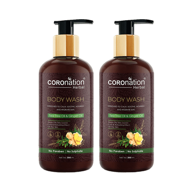 Coronation Herbal Tea Tree And Ginger Oil Body Wash (300ml Each)