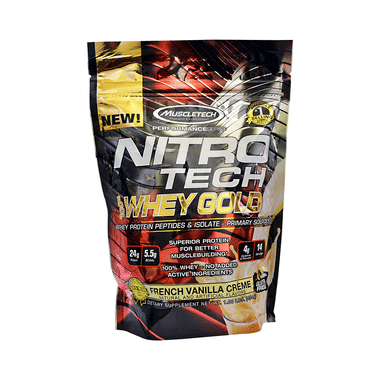 Muscletech Performance Series Nitro Tech 100% Whey Gold Whey Protein Peptides & Isolate French Vanilla Creme