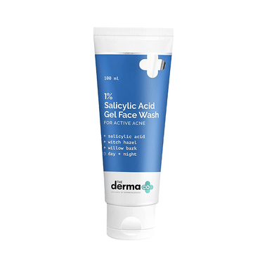 The Derma Co 1% Salicylic Acid Day & Night Face Wash Gel | For Active Acne