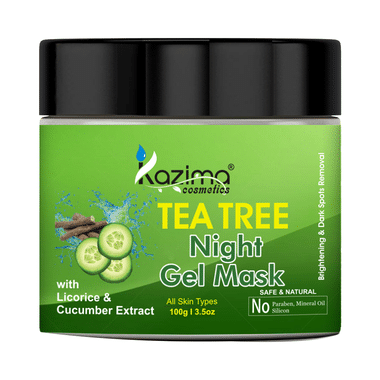 Kazima Cosmetics Tea Tree Night Gel Mask With Licorice & Cucumber Extract