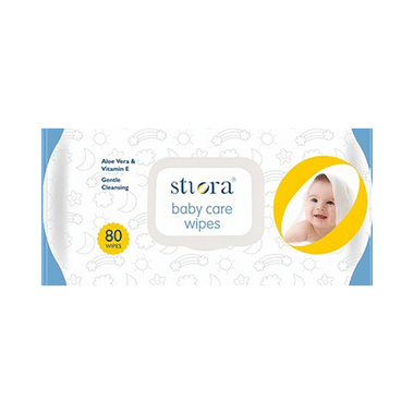 Stiora Baby Care Wipes with Aloevera and Vitamin E (80 Each)