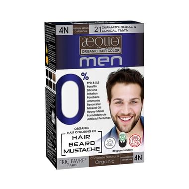 Aequo Organic Hair Color Men Medium Brown 4N