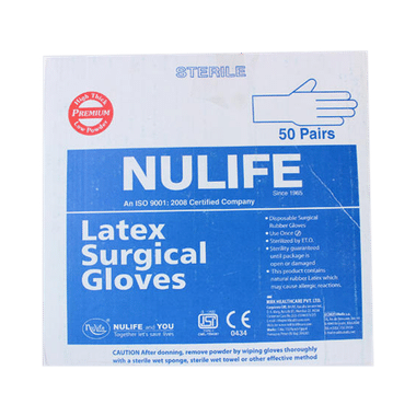 Nulife Sterile Powder Free Surgical Gloves 6.5