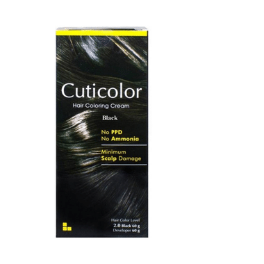 Cuticolor Black Hair Coloring Cream | PPD & Ammonia-Free