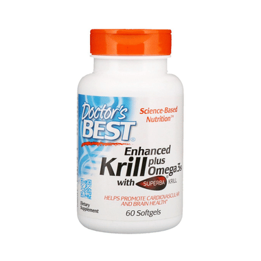 Doctor's Best Enhanced Krill Plus Omega 3s Softgels | For Heart & Brain Health