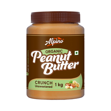 Alpino Organic Crunch Unsweetened Peanut Butter (1kg Each)