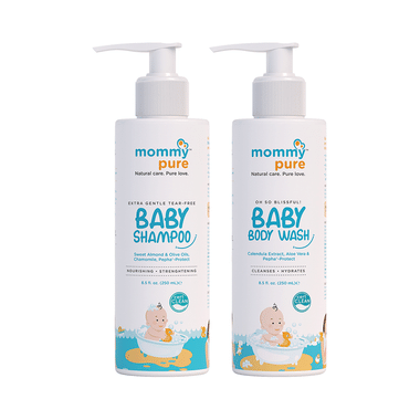 Mommypure Combo Of Extra Gentle Tear-Free Shampoo And Oh So Blissful! Baby Body Wash (250ml Each)