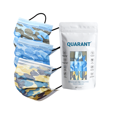 Quarant 4 Ply Designer Protective Face Mask Camo Print Multicolor