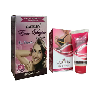 Cackle's Combo Pack Of Ever Virgin 60 Capsule & Big Beauty Massage Gel 50gm