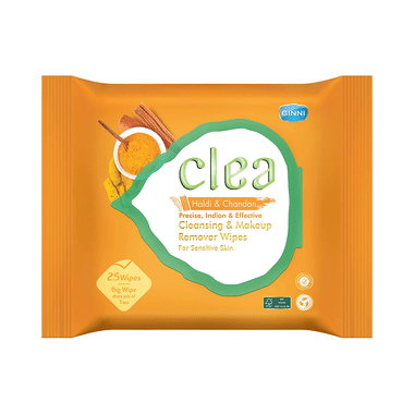 Ginni Clea Cleansing & Make-Up Remover Wipes Haldi & Chandan