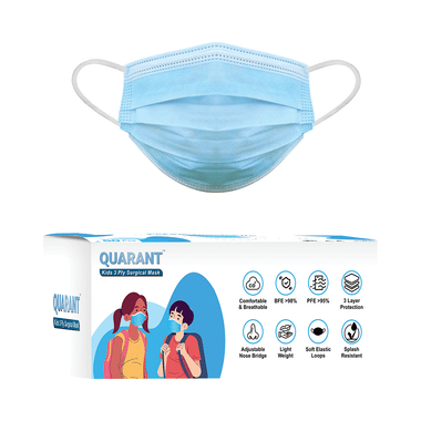 Quarant Kids 3 Ply Surgical Mask (50 Each) Blue