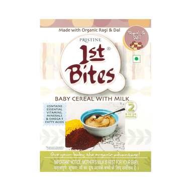 Pristine 1st Bites (8 Months - 24 Months) Stage - 2 Baby Cereal With Milk | Ragi And Dal