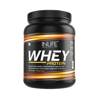 Inlife Whey Protein Powder | With Digestive Enzymes for Muscle Growth | Flavour Vanilla